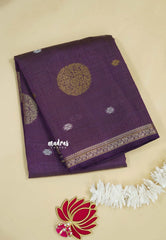 Royal Purple - Raaga - Semi Tussar Saree Thread Weaving  Buttas with Tiny Border