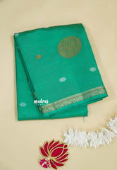 Aqua Green  - Raaga - Semi Tussar Saree Thread Weaving  Buttas with Tiny Border
