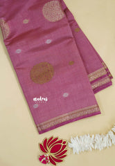 Onion Pink - Raaga - Semi Tussar Saree Thread Weaving  Buttas with Tiny Border