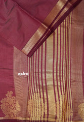 Majestic Maroon - Raaga - Semi Tussar Plain body with Vanamaya Border