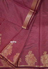 Majestic Maroon - Raaga - Semi Tussar Plain body with Vanamaya Border