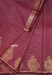 Majestic Maroon - Raaga - Semi Tussar Plain body with Vanamaya Border
