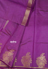 Magenta - Raaga - Semi Tussar Plain body with Vanamaya Border