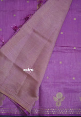 Magenta Lavender - Raaga - Lightweight Semi tussar saree with zari bloom border with buttas - Perfect for Festive Moments