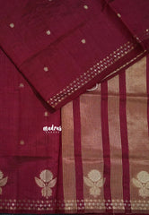 Winered - Raaga - Lightweight Semi tussar saree with zari bloom border with buttas - Perfect for Festive Moments