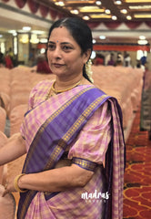 Lilac Lavender - Kanimozhi - Soft Silk Vintage Big Checks with Rettapet Border - Best for Festive Wear