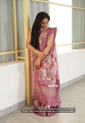 Muted Pink - Rukmani - Premium Tussar Silk with Embroidery Outline - Best for Evening Functions | Casual Occasions