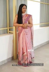 Muted Pink - Rukmani - Premium Tussar Silk with Embroidery Outline - Best for Evening Functions | Casual Occasions