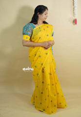 (PRE-BOOKING) Mango Yellow - Light weight Linen cotton with kalamkari pallu and blouse