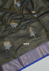 Olive Tone Shade - Ramyam -  Soft Jute Banarasi Silk with Contrast Pallu and Blouse - Perfect for Pooja Functions