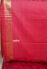 Queen's Pink - Rathi - Dual shade Semi Mysore silk pochampalli ikkat prints