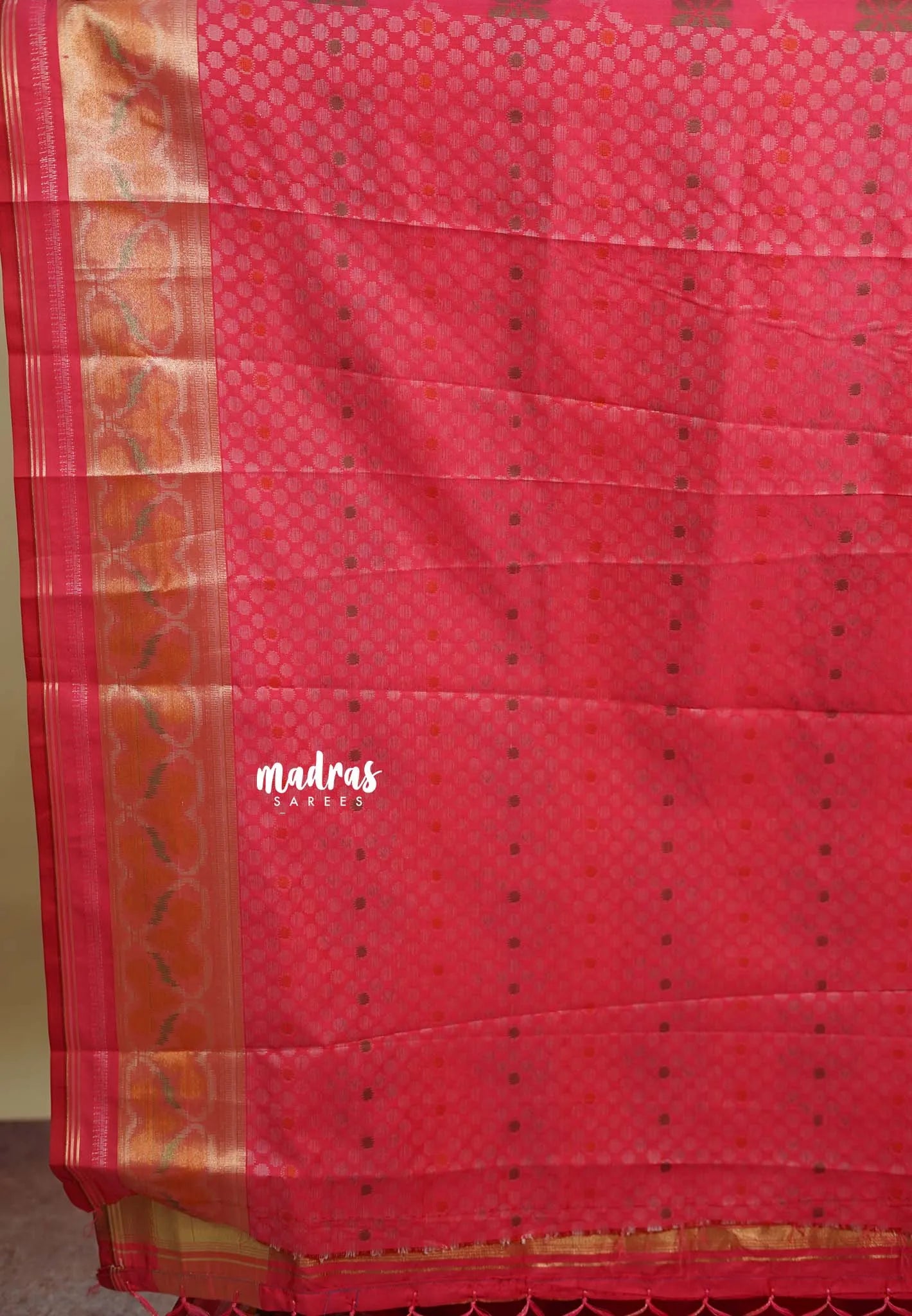 Pink - Rathi - Dual shade Semi Mysore silk pochampalli ikkat prints