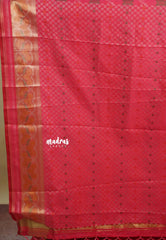 Pink - Rathi - Dual shade Semi Mysore silk pochampalli ikkat prints