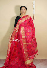 Queen's Pink - Rathi - Dual shade Semi Mysore silk pochampalli ikkat prints