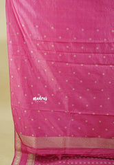 Rose Pink - Raaga - Premium Raw Mango silk saree with Rettabeta Border and Buttas