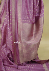 Onion Pink - Raaga - Premium Raw Mango silk saree with Rettabeta Border and Buttas