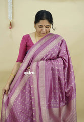Onion Pink - Raaga - Premium Raw Mango silk saree with Rettabeta Border and Buttas