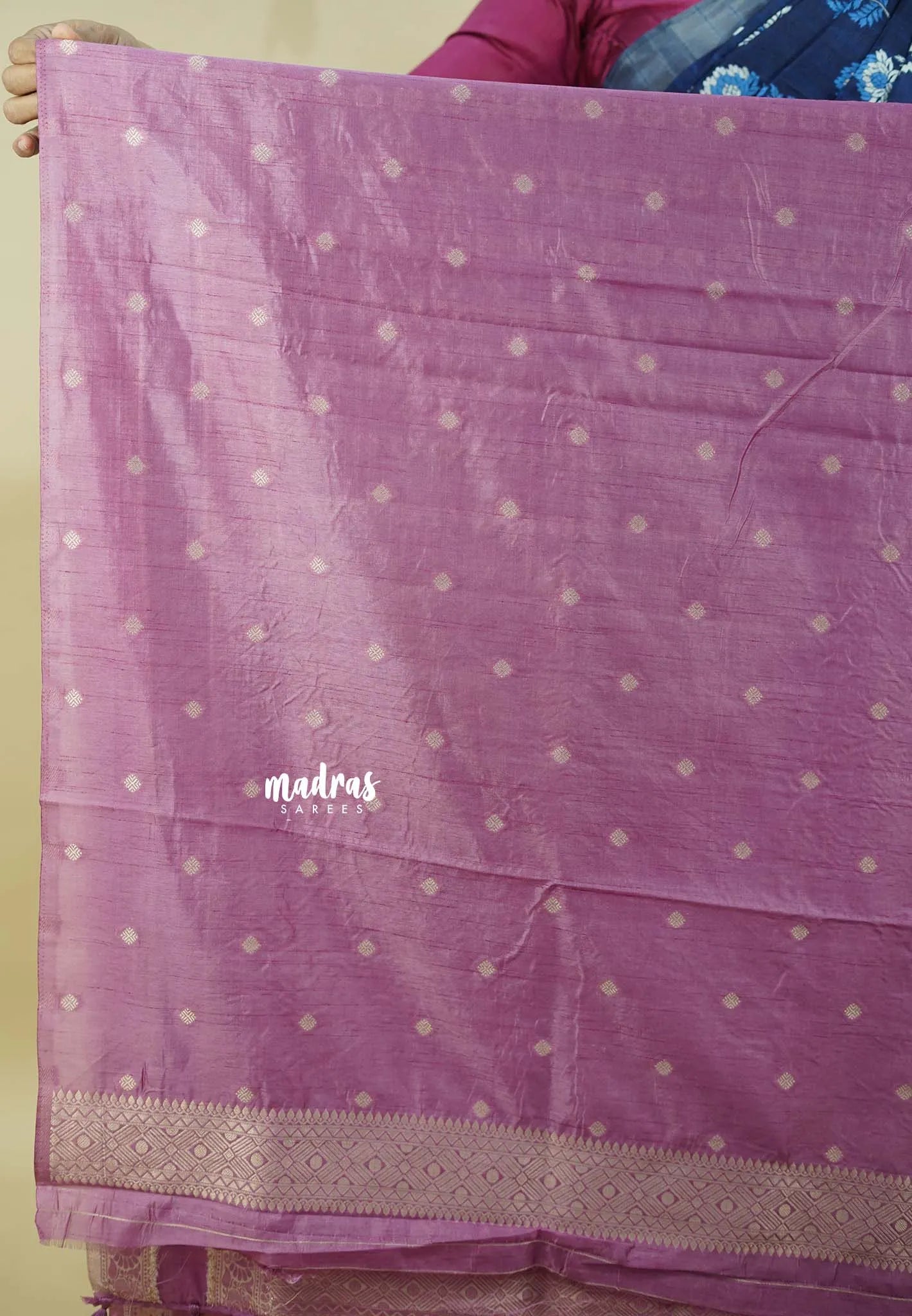 Onion Pink - Raaga - Premium Raw Mango silk saree with Rettabeta Border and Buttas