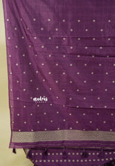 Jamun Purple - Raaga - Premium Raw Mango silk saree with Rettabeta Border and Buttas