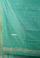 English Green - Raaga - Premium Raw Mango silk saree with Rettabeta Border and Buttas