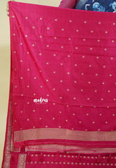 Queen's Pink - Raaga - Premium Raw Mango silk saree with Rettabeta Border and Buttas