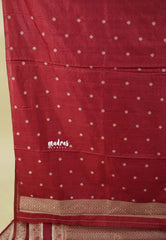 Majestic Maroon - Raaga - Premium Raw Mango silk saree with Rettabeta Border and Buttas