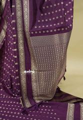 Jamun Purple - Raaga - Premium Raw Mango silk saree with Rettabeta Border and Buttas