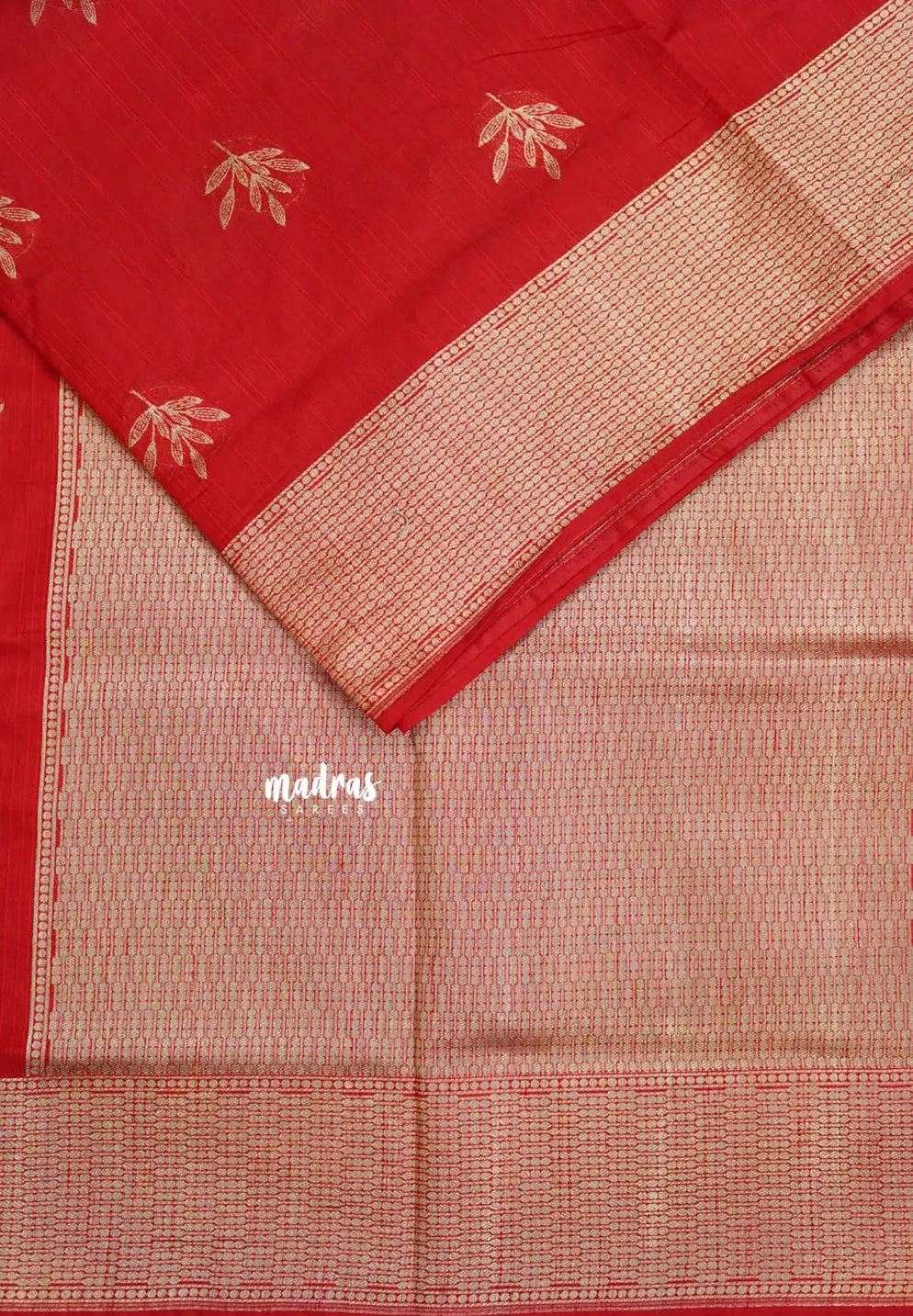 Classic Red - Raaga - Raw Mango Tussar Silk with Trendy buttas and Getti Border with piping