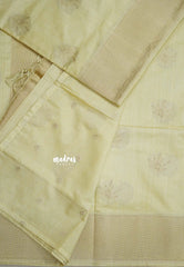Ivory Cream - Raaga - Raw Mango Tussar Silk with Trendy buttas and Getti Border with piping