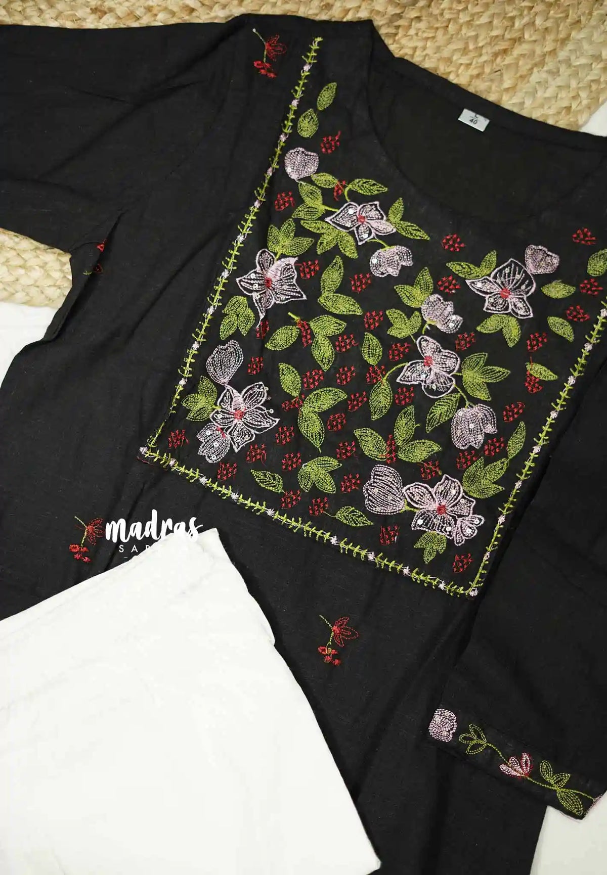 Eerie Black - READYMADE Cotton Salwar - Top and Bottom - Best for Regular Days