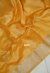 Soft Mustard Yellow - Roopa - Premium Chappa semi Tussar with Madhupani Prints -  Perfect for Small Functions