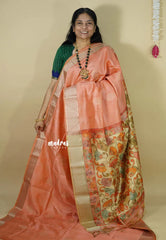 Peach - Roopa  - Semi tussar with kalamkari pallu