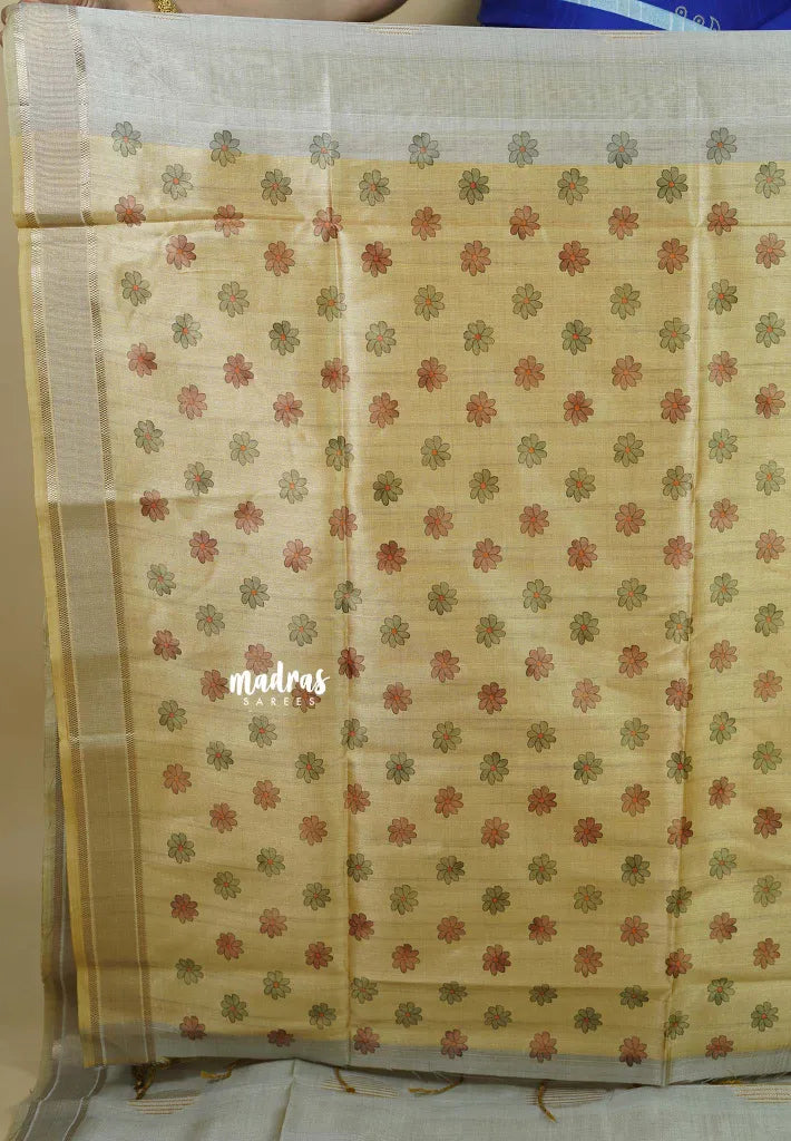 Pearl Mist - Roopa  - Semi tussar with kalamkari pallu
