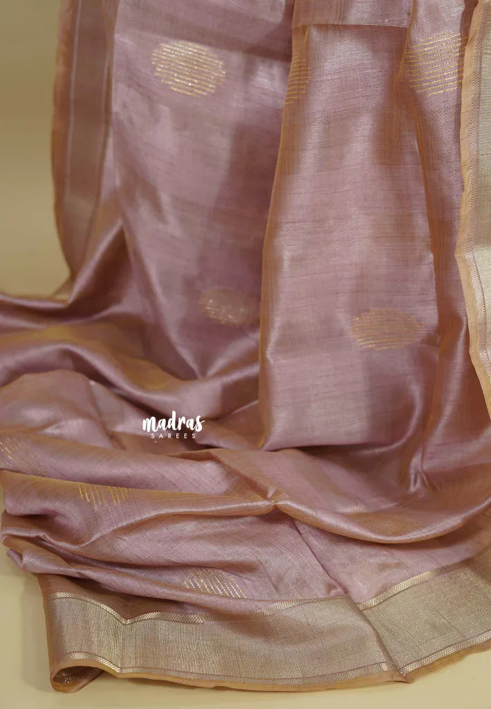 Muted Onion Pink - Roopa  - Semi tussar with kalamkari pallu