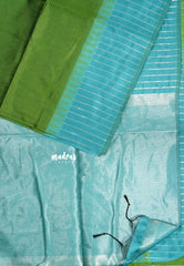 Olive Green - Roopa - Premium Chappa semi Tussar with temple border - Best for Elegant Style