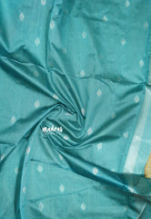 Olive Green - Roopa - Premium Chappa semi Tussar with temple border - Best for Elegant Style