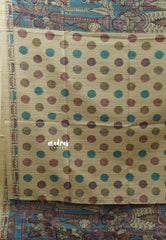 Peacock Blue - Roopa  - Premium Tussar Silk with Kalamkari Depiction