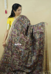 Onion Pink - Roopa  - Premium Tussar Silk with Kalamkari Depiction