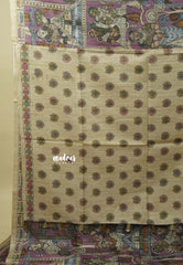 Onion Pink - Roopa  - Premium Tussar Silk with Kalamkari Depiction