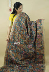 Honey Brown - Roopa  - Premium Tussar Silk with Kalamkari Depiction
