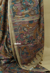 Honey Brown - Roopa  - Premium Tussar Silk with Kalamkari Depiction