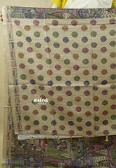 Olive Green - Roopa  - Premium Tussar Silk with Kalamkari Depiction