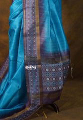 Ananda Blue - Roopa - Premium Chappa semi tussar with Border - Best for Small Functions