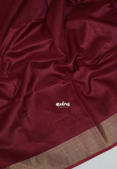Deep maroon - Roopa - Premium Chappa semi tussar with Madhubani art pallu