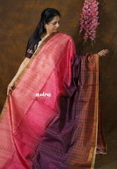 Classic Ombre pop color - Roopa - Premium Chappa Tussar Silk Saree with Gradient Pattern - Perfect for Festive Wear