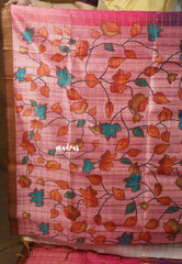 Classic Ombre pop color - Roopa - Premium Chappa Tussar Silk Saree with Gradient Pattern - Perfect for Festive Wear