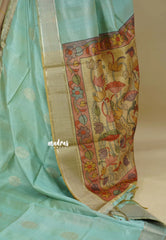 Turquoise Green - Roopa  - Semi tussar with kalamkari pallu
