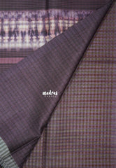 Mauve Purple - Roopa - Premium Chappa semi Tussar Silk with Checks Weaving -  Perfect for Office Wear