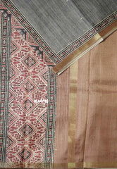 Moon Grey - Rukmani - Premium Tussar Silk with Zari Buttas Rich pallu and blouse - Perfect for tea party
