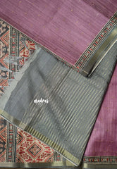 Onion Pink - Rukmani - Premium Tussar Silk with Zari Buttas Rich pallu and blouse - Perfect for tea party